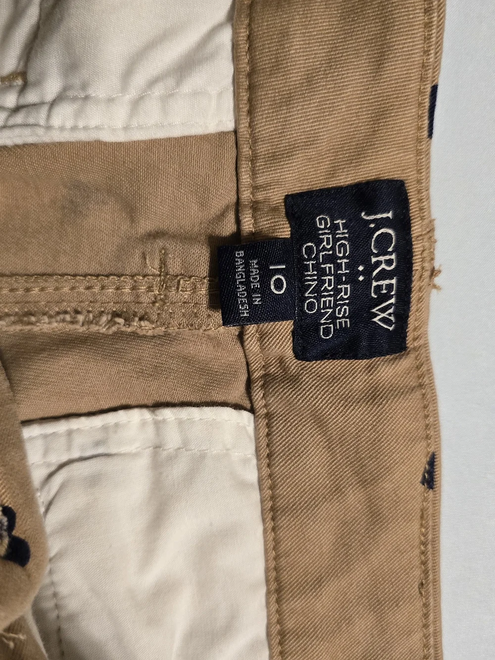 J Crew High Rise Girlfriend Chino